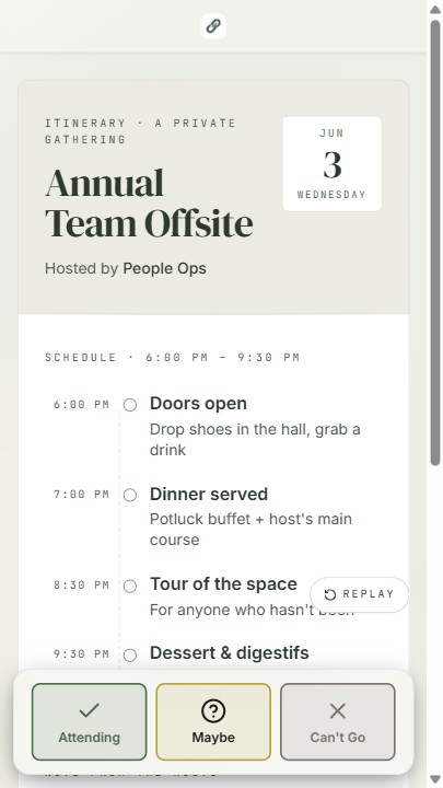 Itinerary template preview