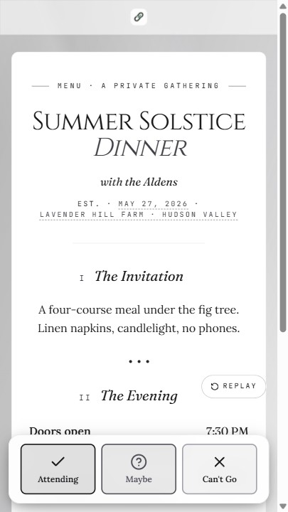 Menu template preview
